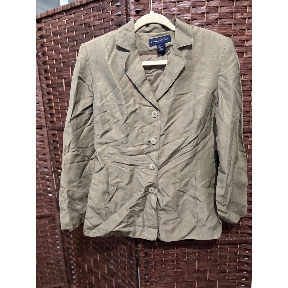Preston & York Women's Silk Linen Blend Blazer Jacket Size 8‎ Career Wear